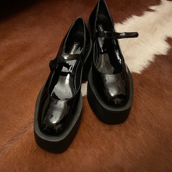 Olivia Platform Pump In Black Patent Leather - Picture 1 of 9